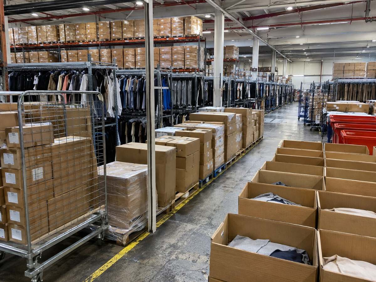 Apparel wholesale warehouse prepared for RFID distribution operations