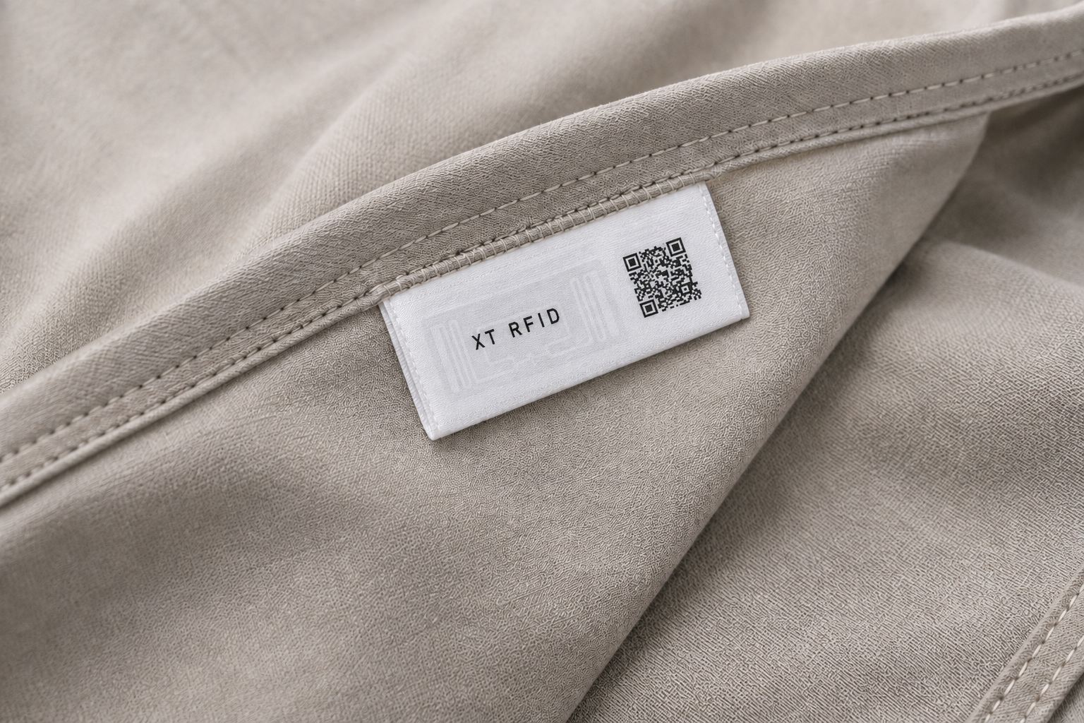 UHF RFID tag integrated into an apparel garment seam