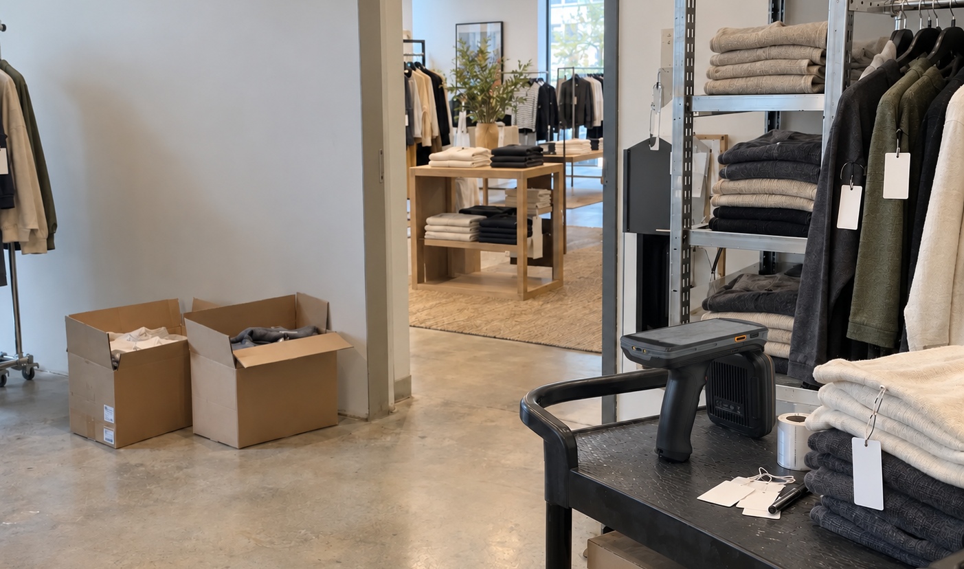 RFID inventory management in an apparel store stockroom